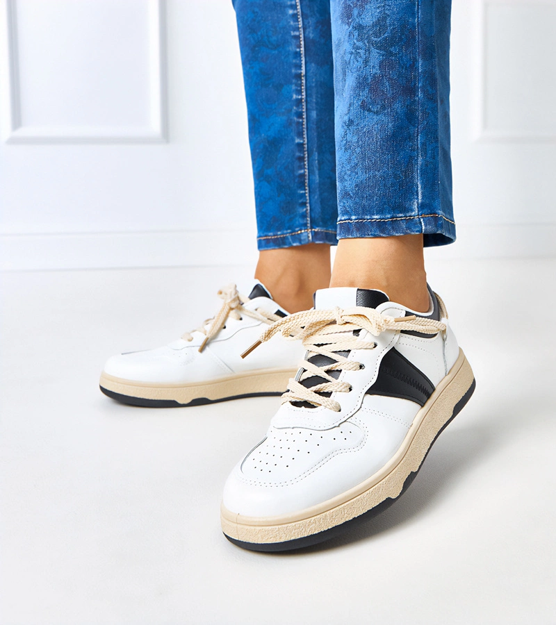 Adidași Marcella de culoare alb-negru pentru femei