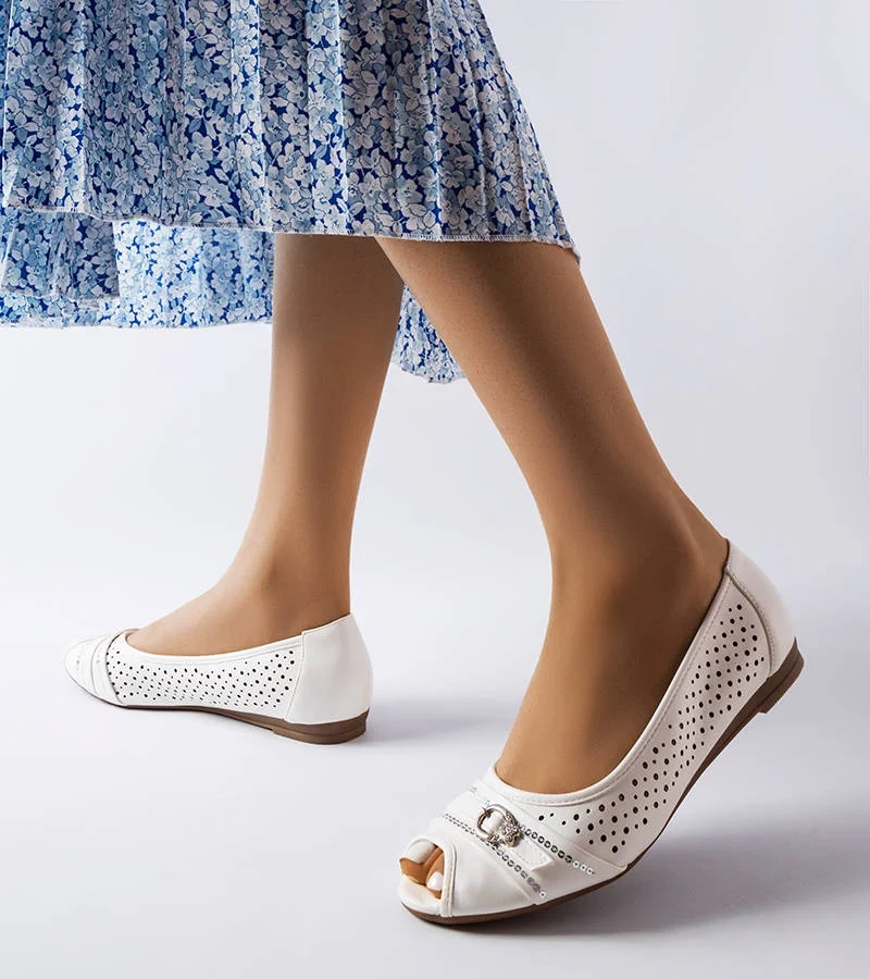 Balerini albi traforați cu zirconiu Creek