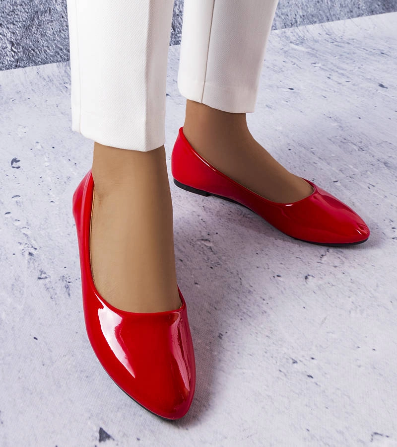 Balerini clasici roșii lăcuiți de Méthot