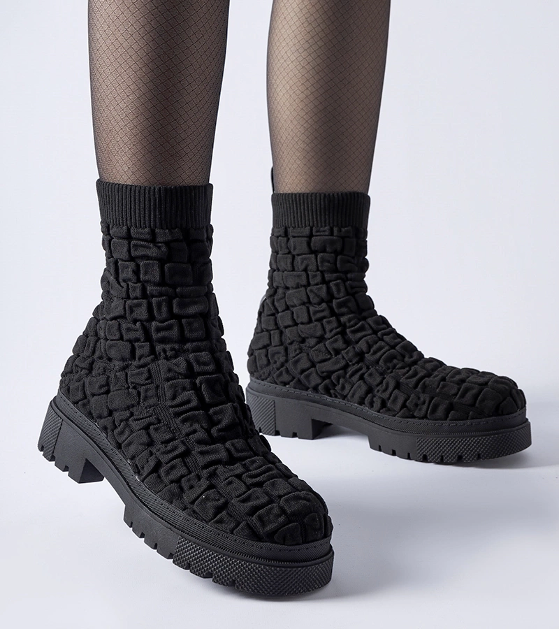 Botine negre cu ciorap Arlington NS268P BLACK