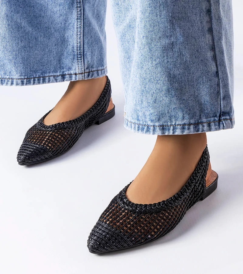 Balerini negri traforați cu toc deschis de Maheu