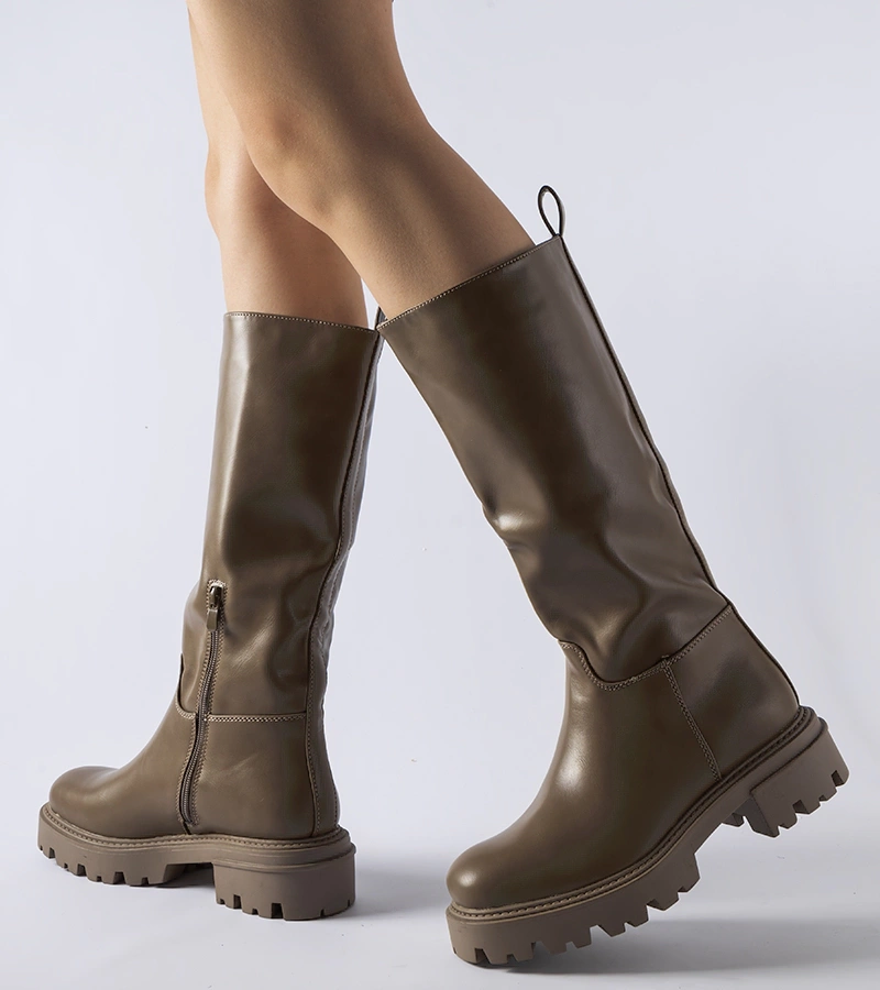 Cizme plate căptușite maro Meana.