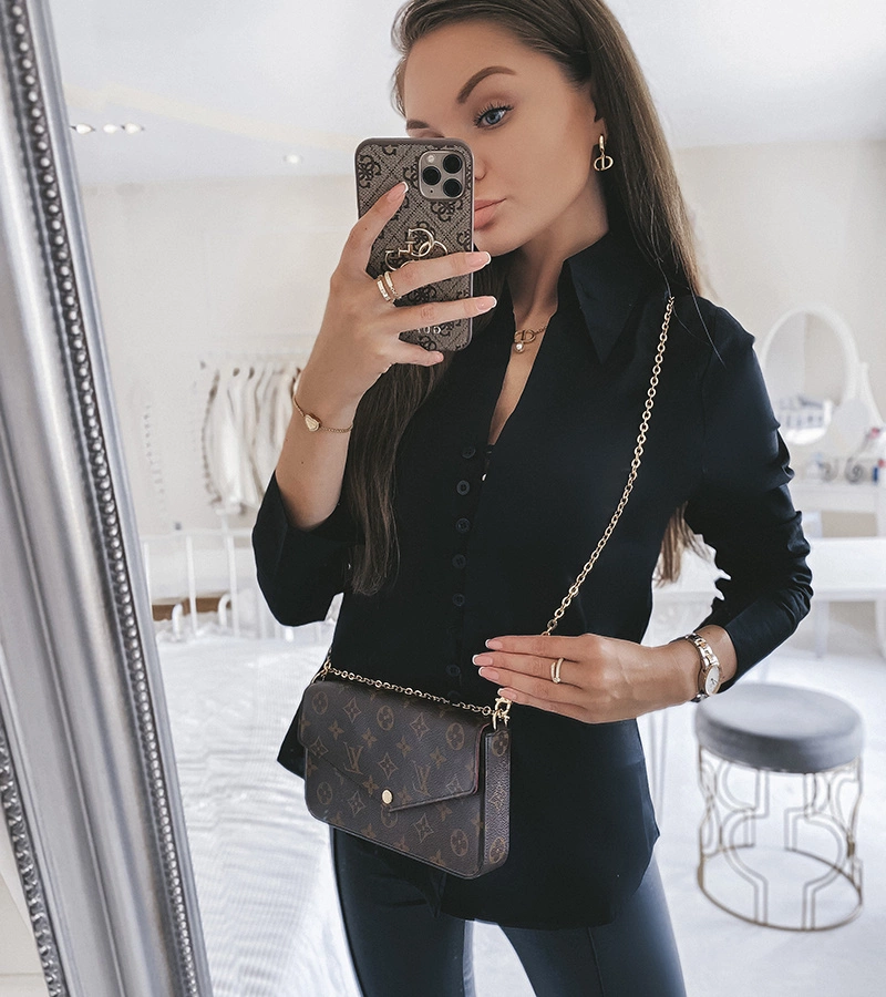 Cămașă neagră pentru femei Preto