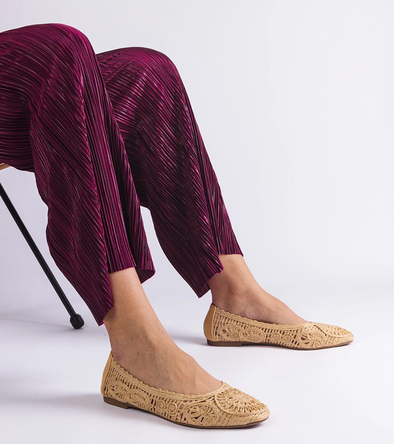 Balerini bej țesuți Salinela