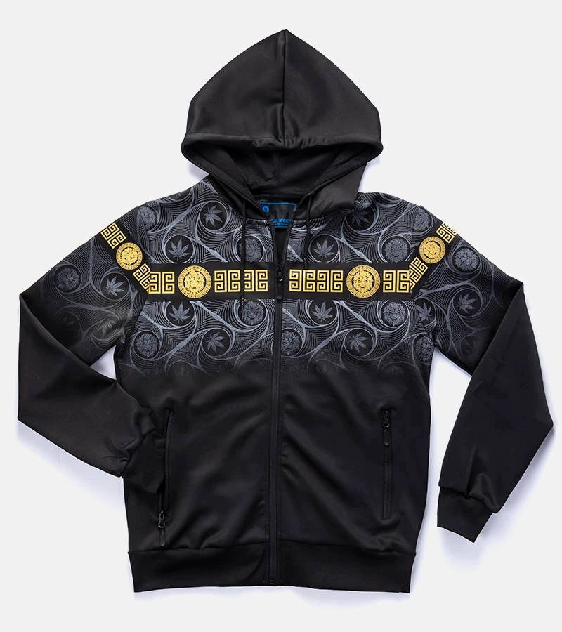 Hanorac negru cu imprimeu Guillaume pentru bărbați