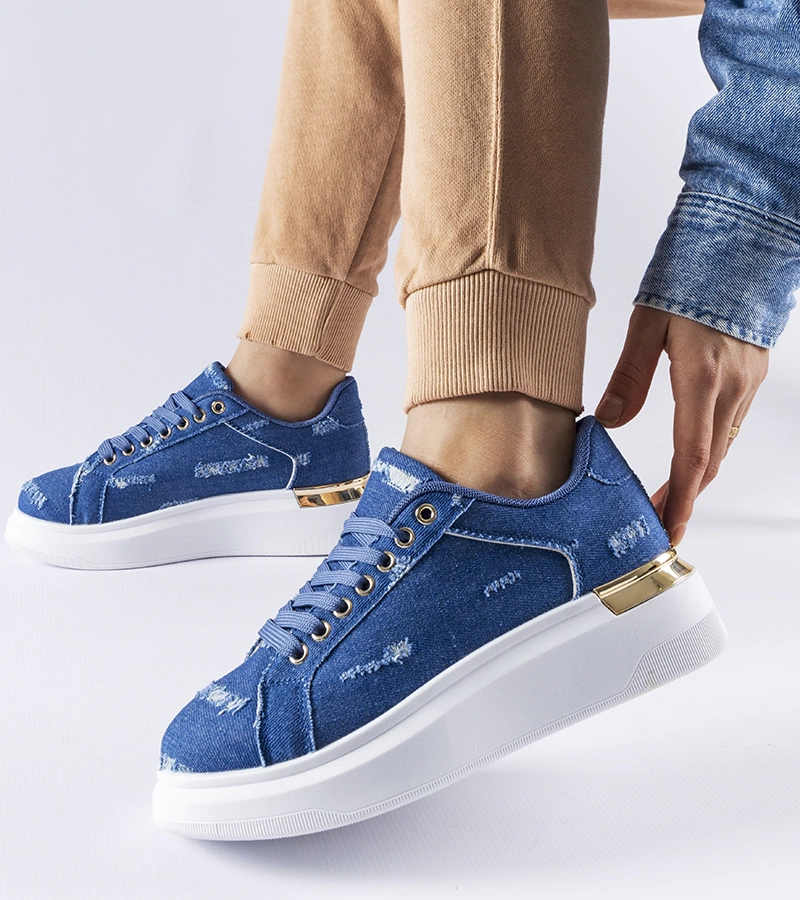 Adidași albaștri pe platformă Ossona