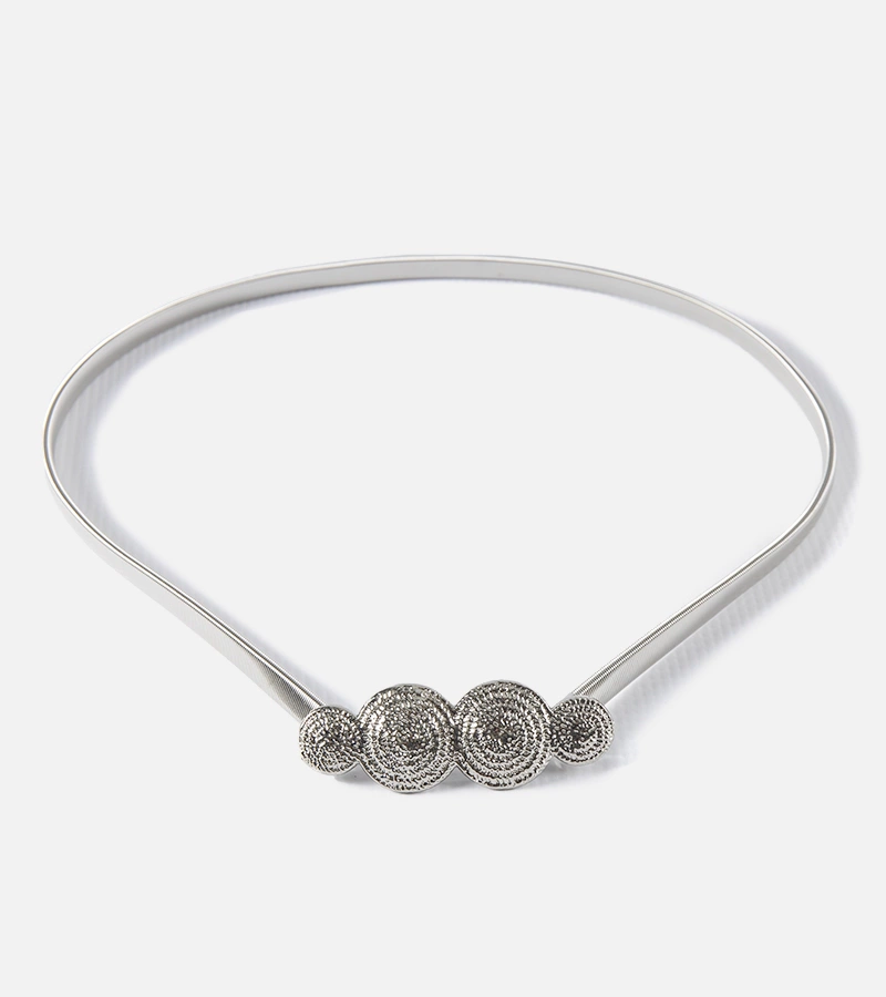 Bandă argintie decorată cu cataramă Silvio