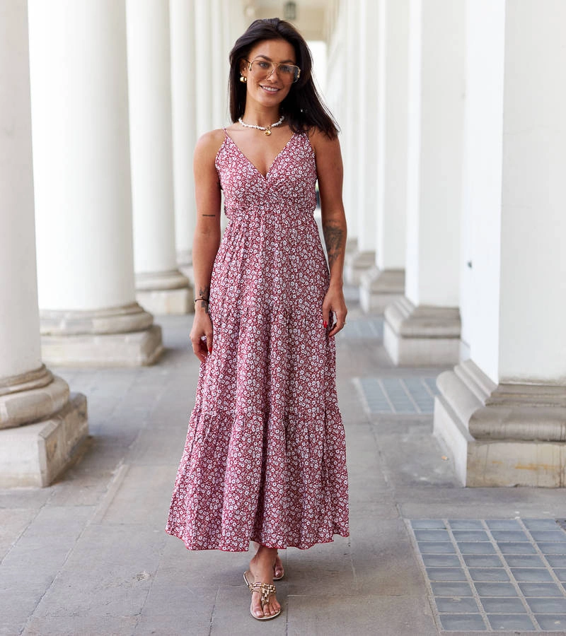 Mazzaro rochie roșie cu flori