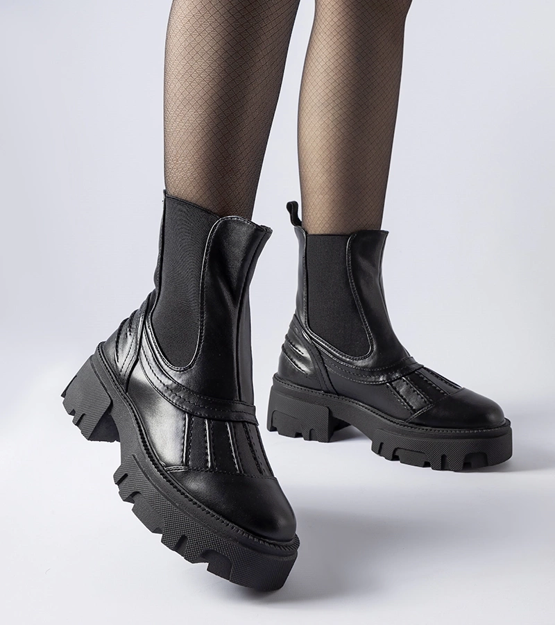 Cizme de lucru căptușite masive negre Carruba