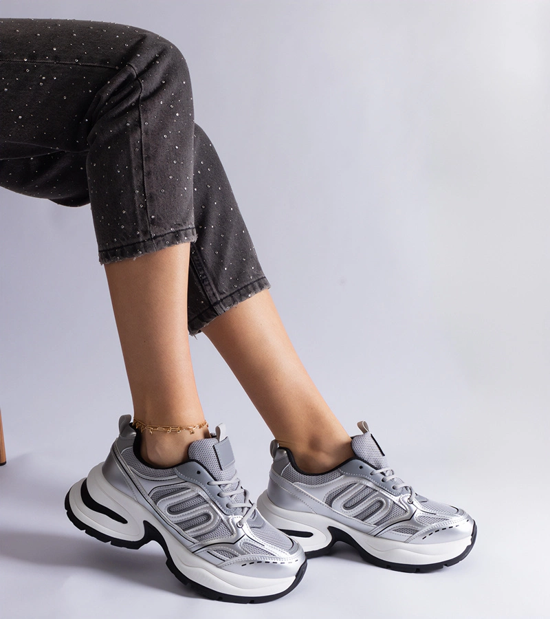 Adidași sportivi de damă argintii Garza