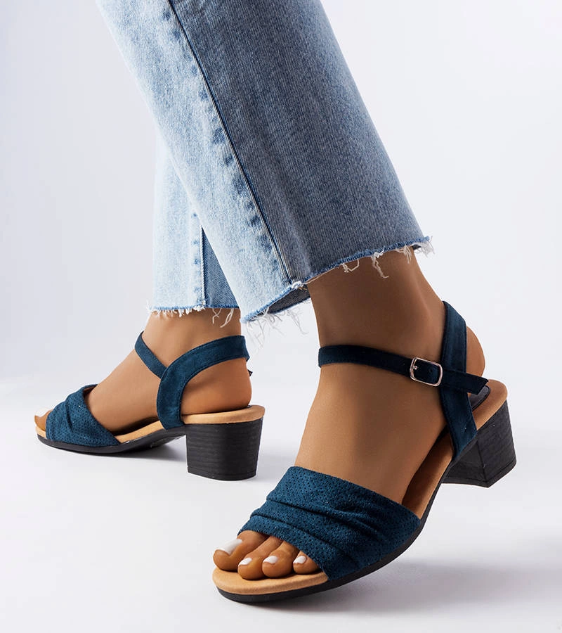 Sandale stiletto joase Broom albastru marin