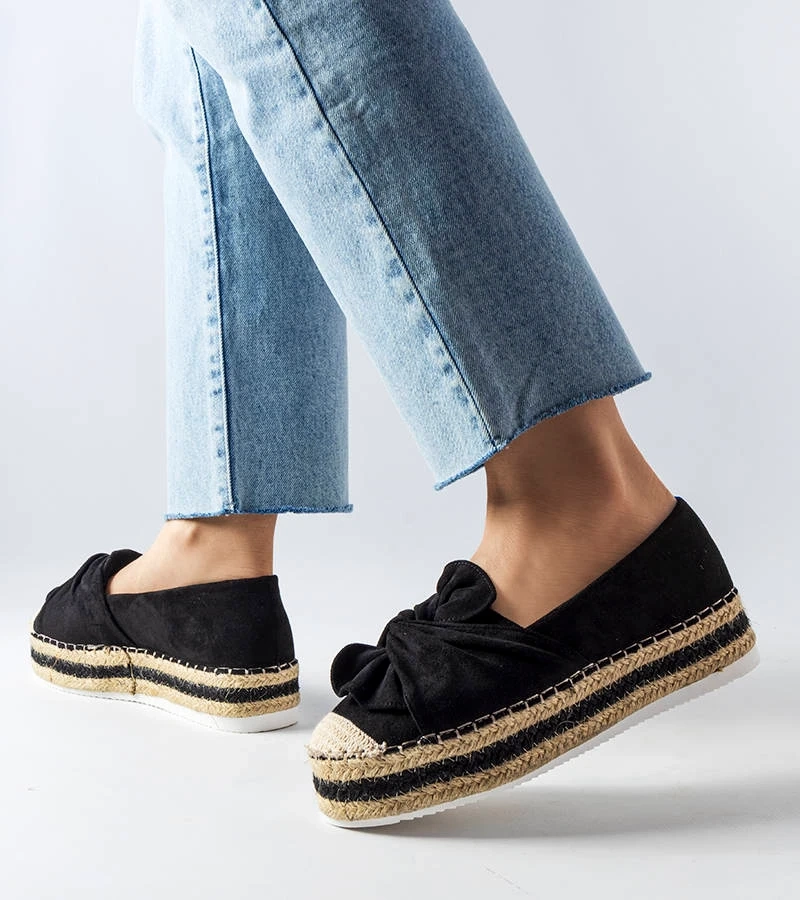 Espadrile negre cu platformă Idana