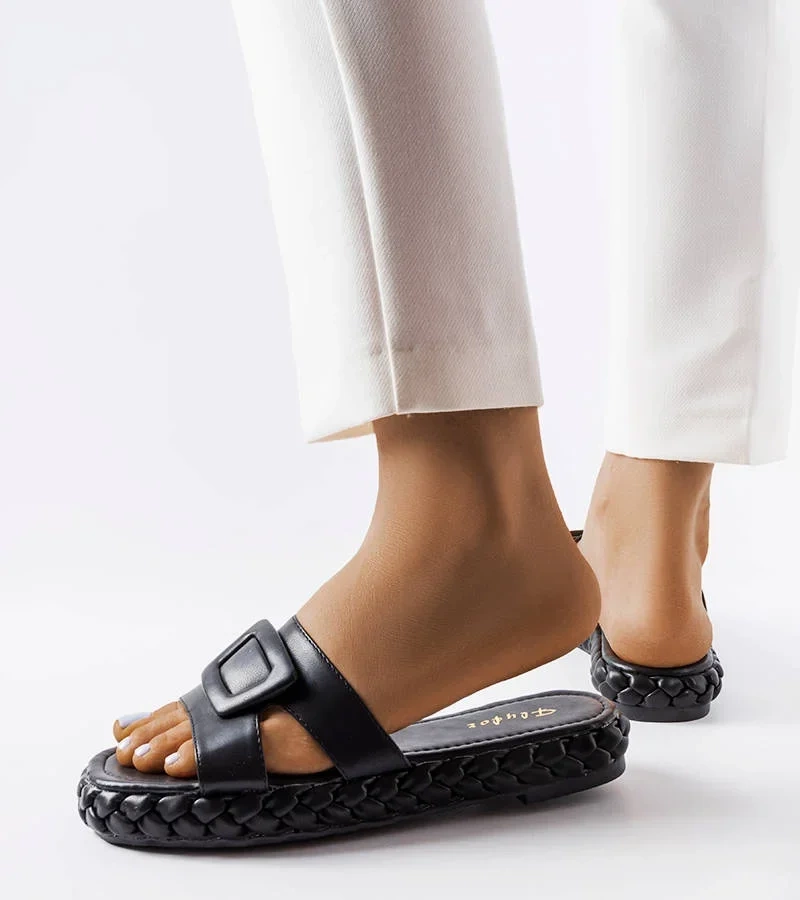 Șlapi cu platformă Francesco negri