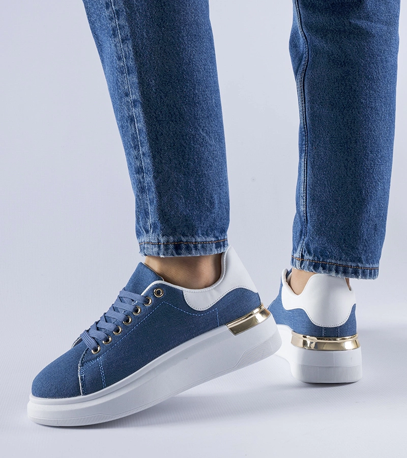 Adidași albaștri pe platformă Scuderlando