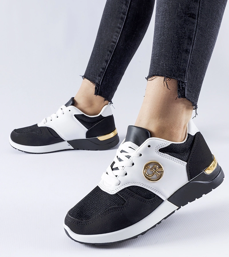 Sneakers sportivi alb-negru Almenno