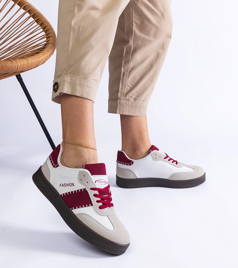 Adidași bordo pe platformă cu cusături Puente