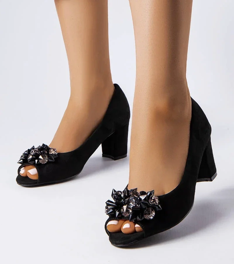 Pantofi stiletto eleganți negri Meunier