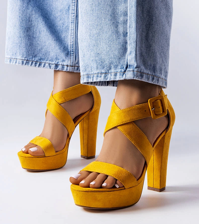 Sandale stiletto galbene Sevier