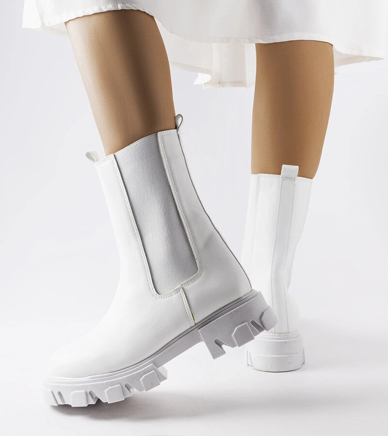 Cizme albe Vallejo bagger