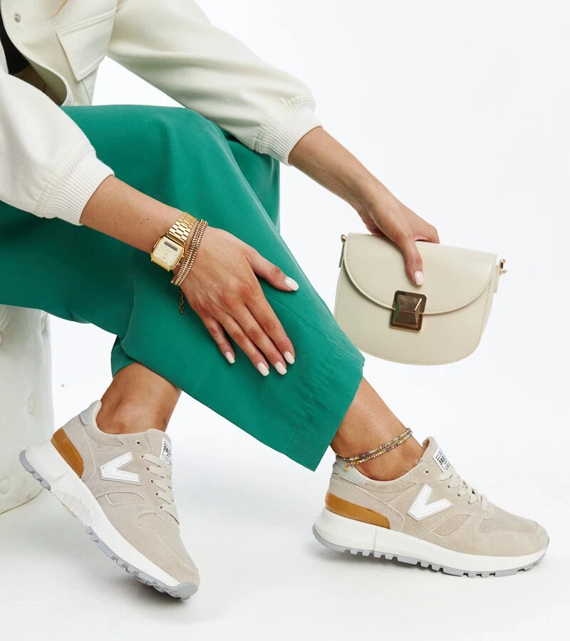 Adidași bej cu talpă groasă Olonio