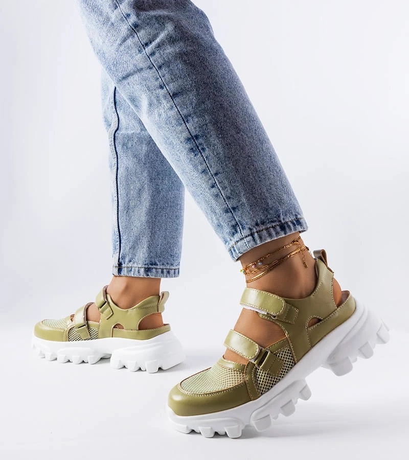 Adidași de culoare verde pe o talpă solidă Djurs