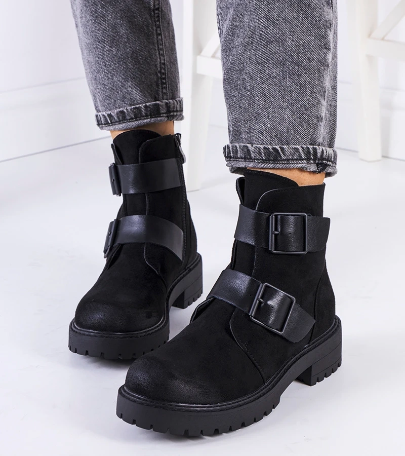 Cizme negre din piele ecologică Leurbost