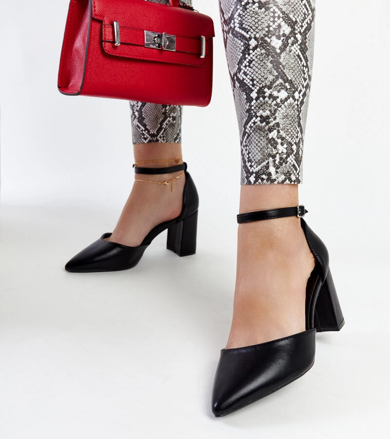 Pantofi cu toc înalt negri Artje