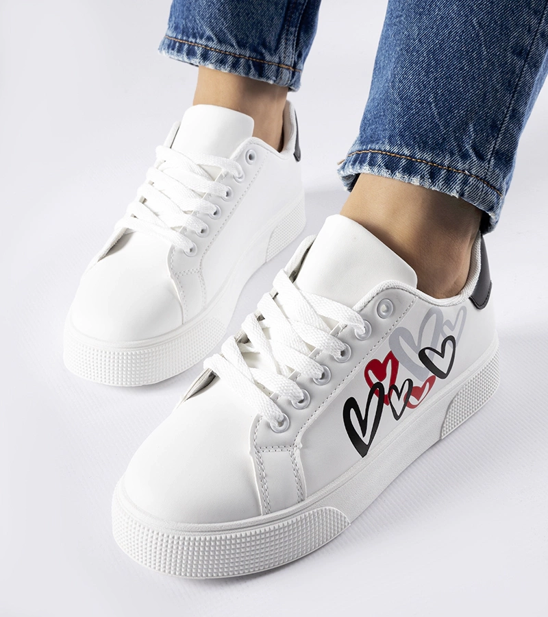 Adidași albi pe platformă Montclair