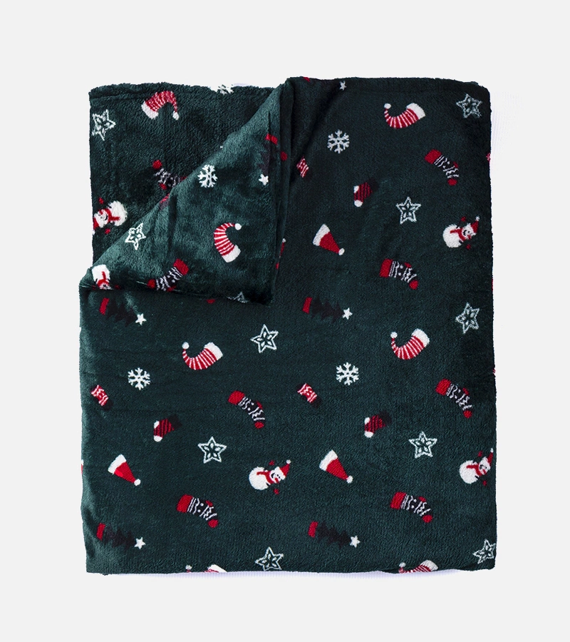 Pătură verde cu modele de Crăciun Dublin