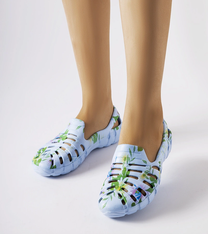 Șlapi de cauciuc albaștri cu model Eliano