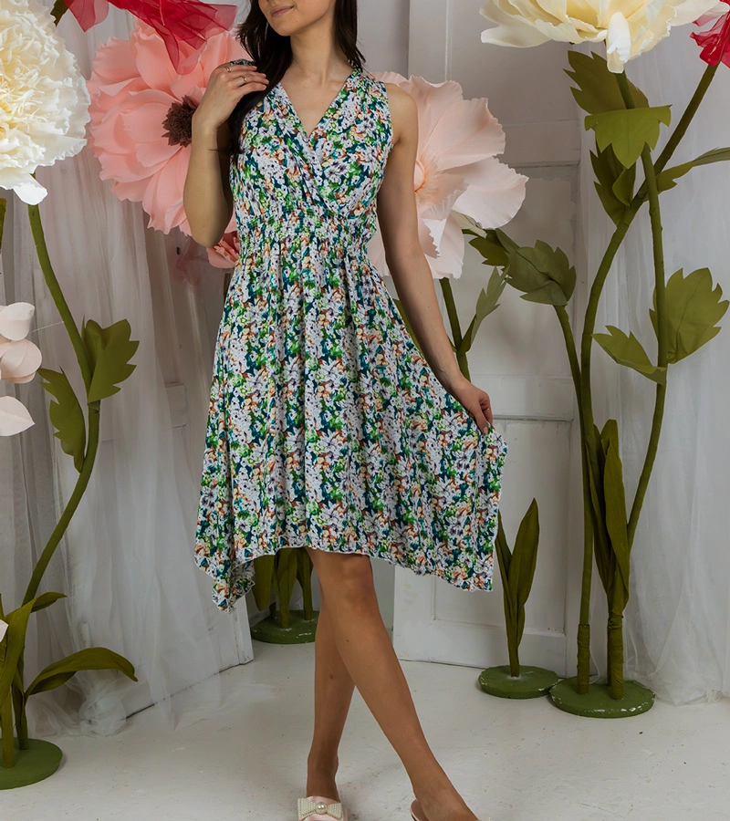 Savoia rochie verde cu flori