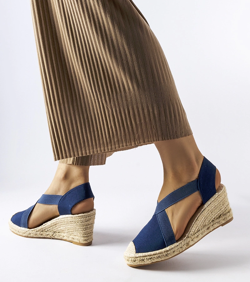 Sandale cu platformă Seda albastru marin