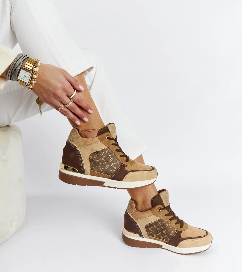 Sneakers maro cu platformă Chestnut