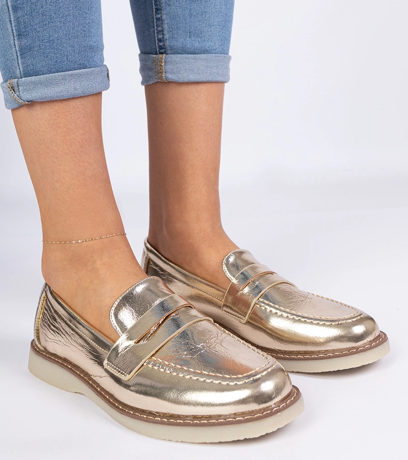 Pantofi clasici aurii pentru femei Merisa