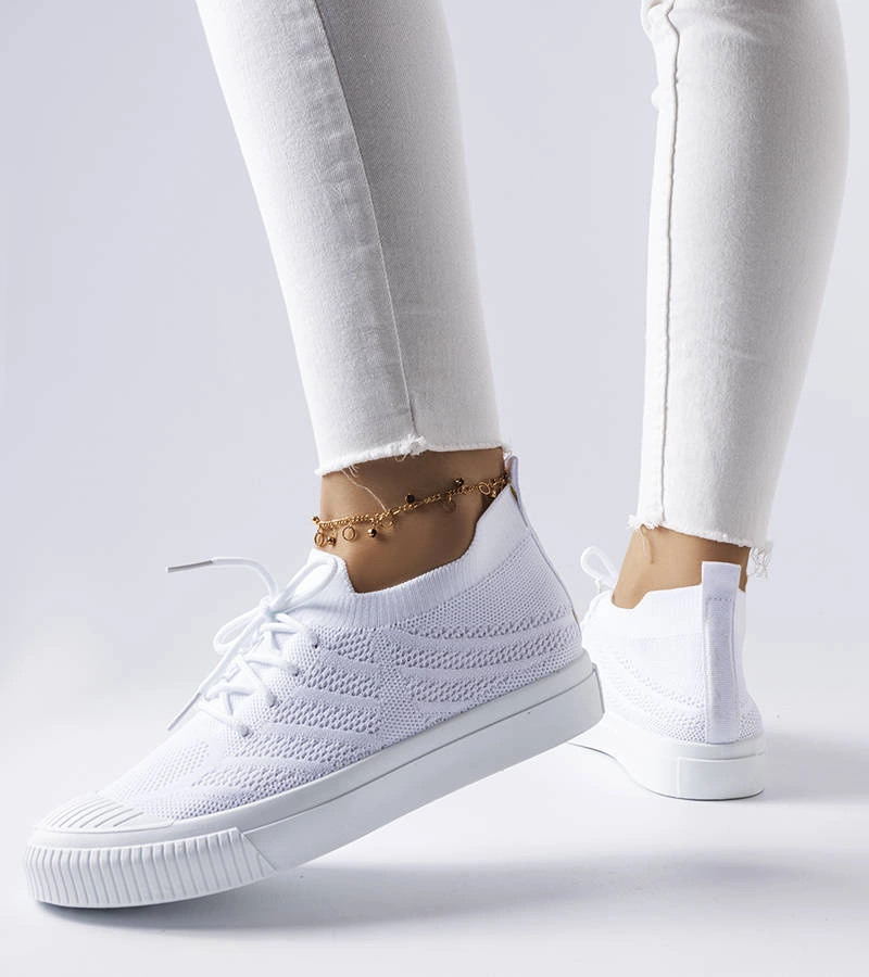 Pantofi de sport albi Polaire stretch