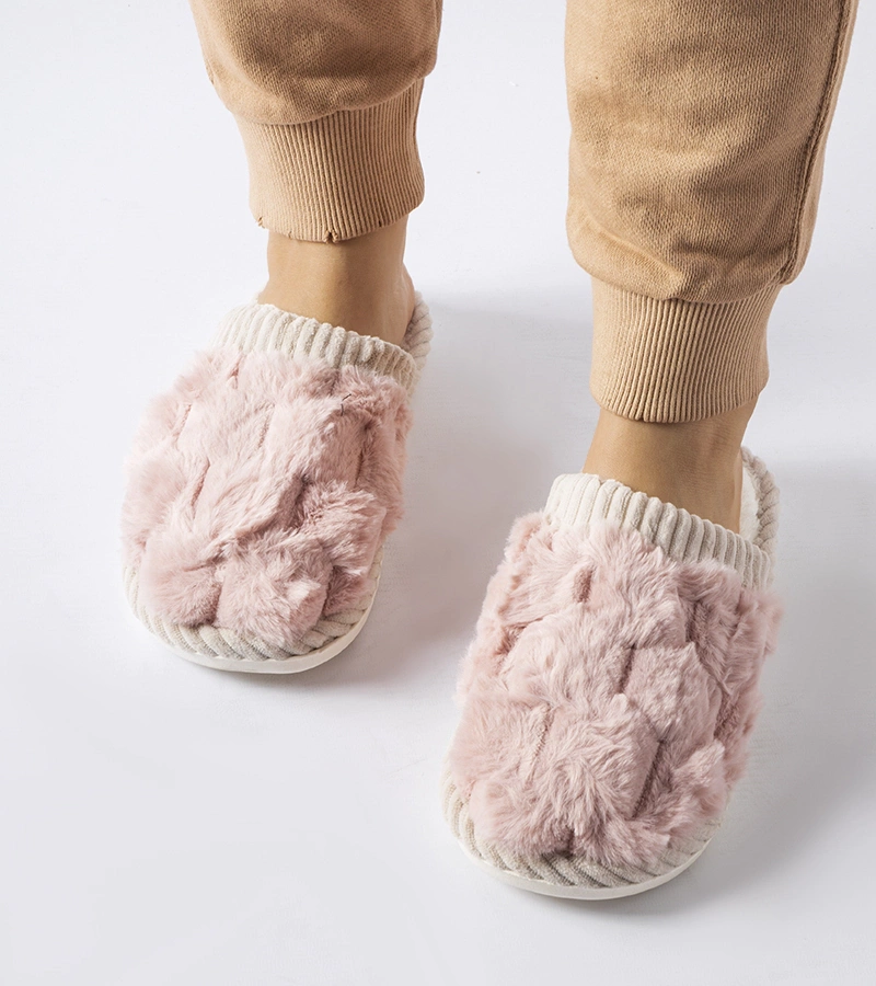 Papuci de damă roz, călduroși, Crissa