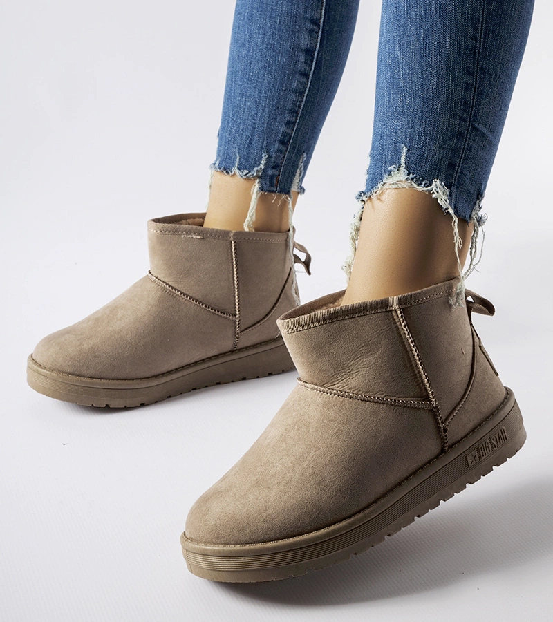 Cizme de iarnă bej pentru femei Big Star KK274294