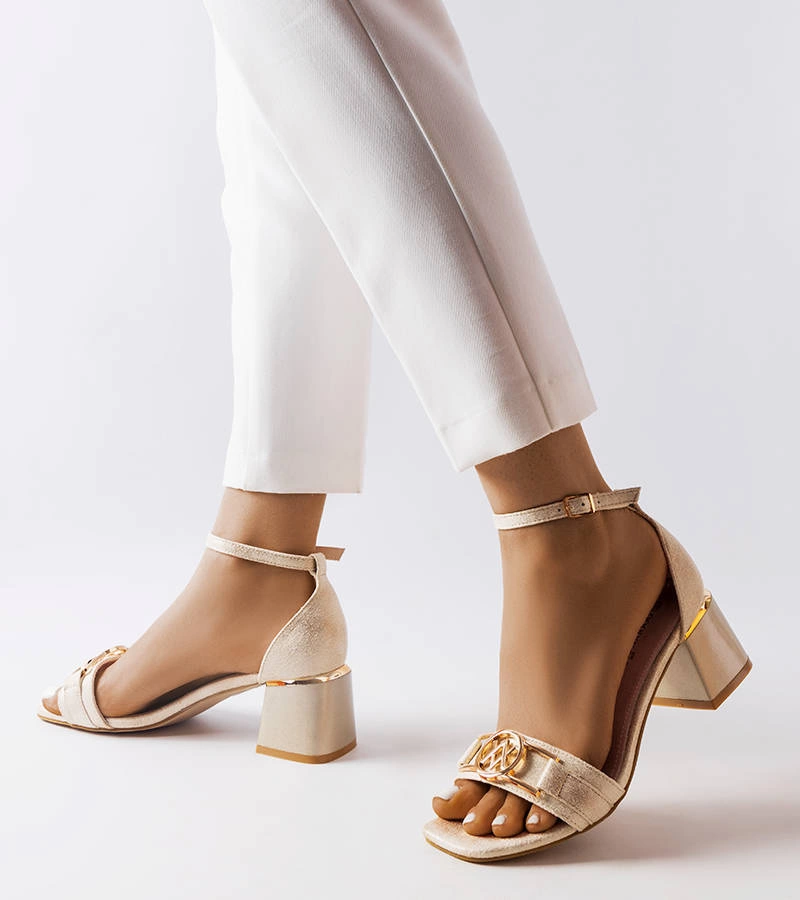 Sandale stiletto joase Helmi aurii