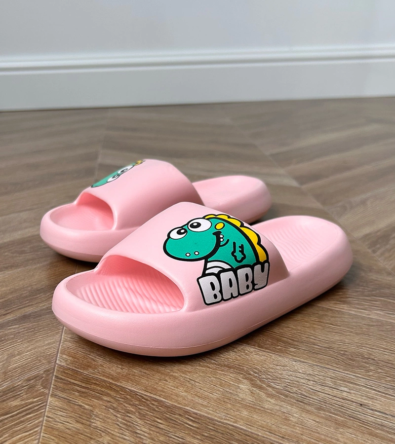 Papuci roz cu imprimeu Milos pentru copii