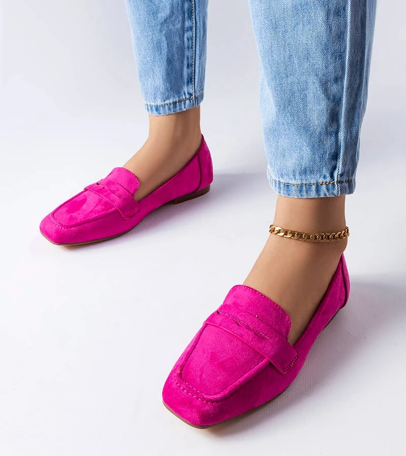 Mocasini roz din eco-suede de la Meilleur