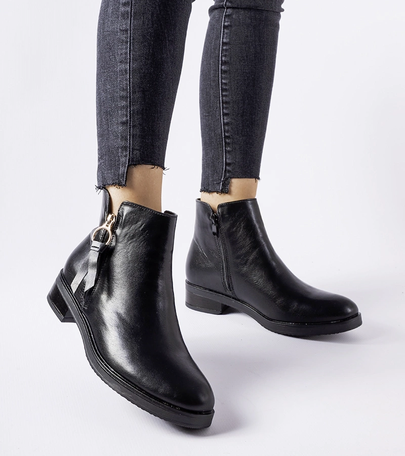 Botine clasice negre căptușite Corciano