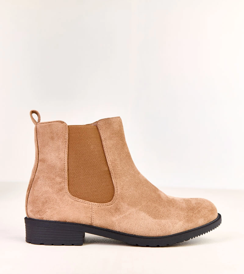 Botine maro plate cu inserție elastică Salomi