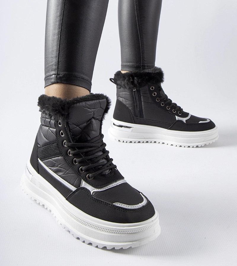 Ghete sport negre cu blană Trieste