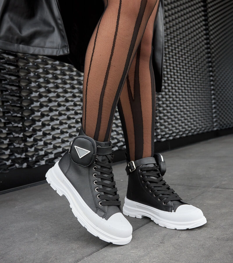 Tenisii negri cu platformă înaltă Grotta PC17P BLACK