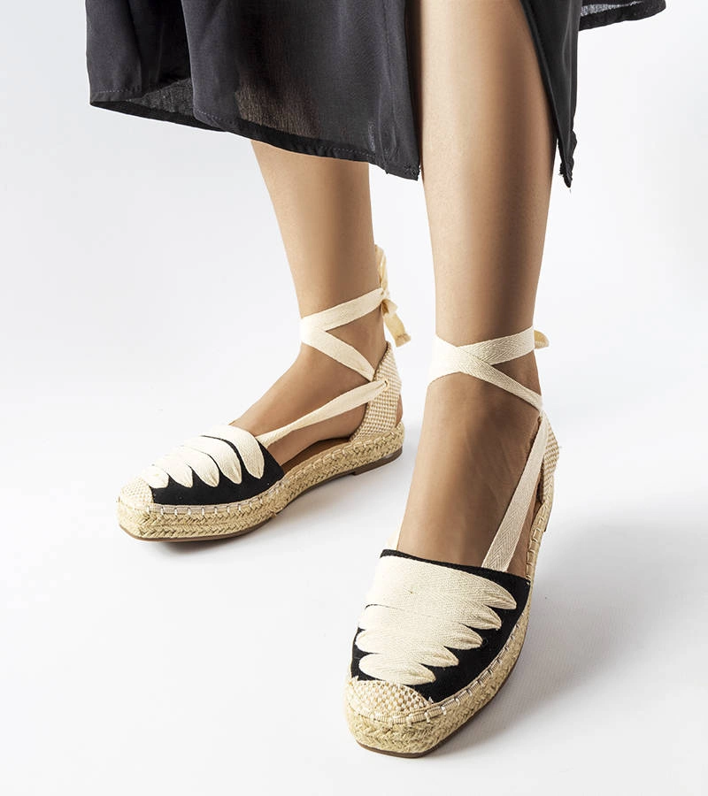 Espadrile negre cu legături de Trecastagni