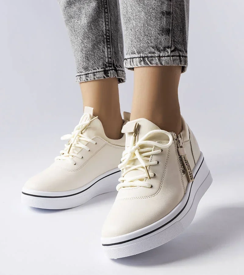 Adidași bej cu tocuri joase Mathieu