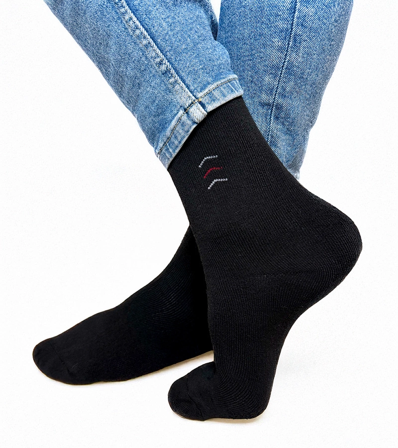 Șosete calde alb-negru Sella