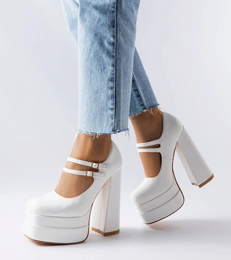 Pantofi cu toc înalt Chouinard alb