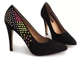 STILETTOS DIN PIELE DE CĂPRIOARĂ U415-1 NEGRU