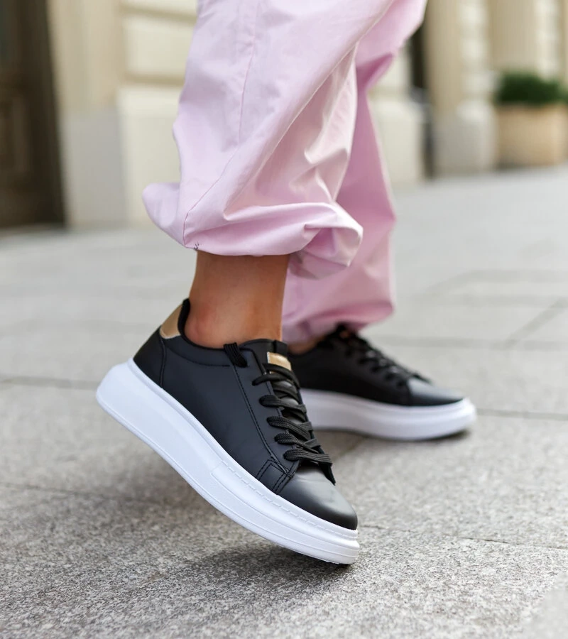 Sneakers negri cu talpă groasă Ivalu